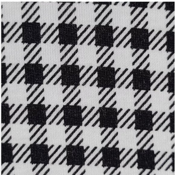 Lands End Dress Black White Gingham Check Tiered V-Neck Jersey Knit Size Small - Picture 4 of 8